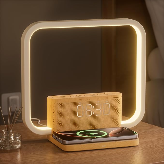 Sunrise Alarm Clock with Wireless Charging Desk Touch Lamp, Sunrise Lamp by blonbar