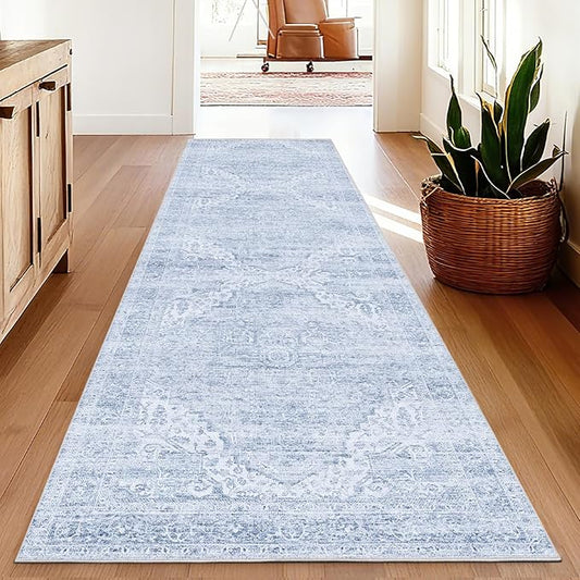Washable Runner Rug 2x8 Runners for Hallways，Vintage Kitchen Runner Rugs with Non-Slip Backing Hallway Runner Rugs,Ultra-Thin Carpet for Bedroom, Entryway,Bathroom,Laundry Room
