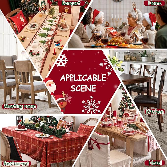 Christmas Chair Covers, Stretch Dining Room Chair Covers Set of 8, Christmas Decoration/Home Decor Chair Protector Slipcovers