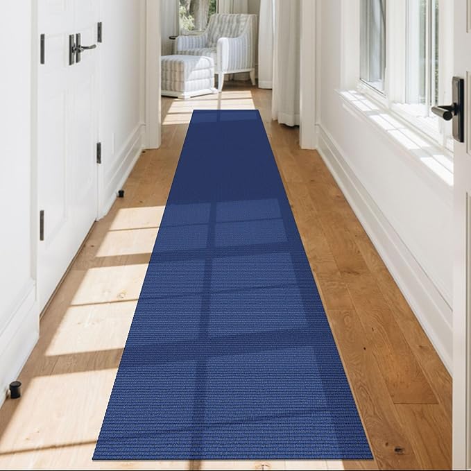 KOZYFLY Washable Runner Rug 2x12 ft Hallway Kitchen Runner Rugs with Rubber Backing Entryway Runner Indoor, Extra Long Carpet Runners for Hall Kitchen Entryway, Royal Blue