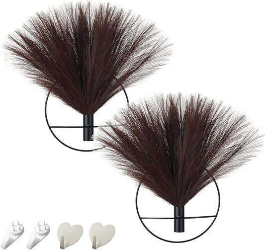 Pretty Jolly Boho Wall Decor Pampas, Wall-Mounted Metal Wall Art, Hanging Artificial Plant, Wall Decor for Living Room, Bedroom, Bathroom, Office, Dorm, Modern wall Decor,2 Pack