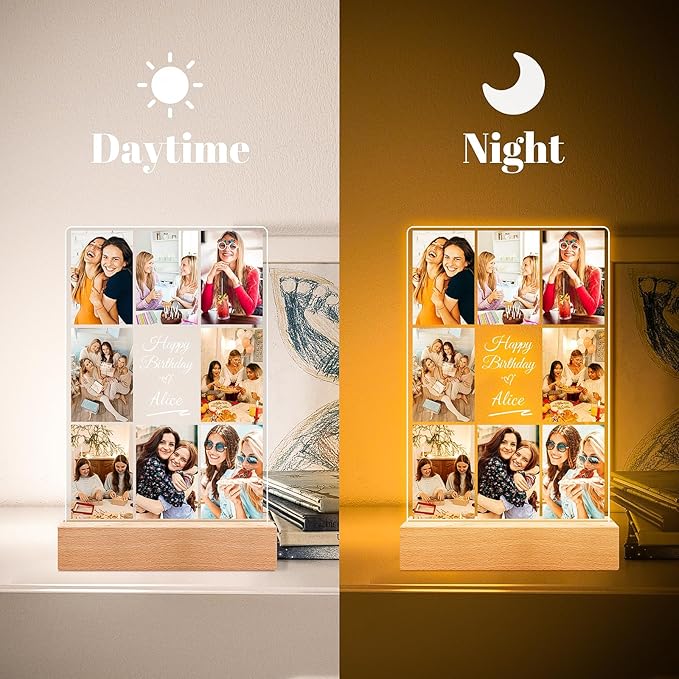 Custom Picture Frames with Photos, Personalized Photo Frame, Customized Picture Frame, Personalized Birthday Gifts for Women Men Her Him Wife Mom Dad Kid Baby Family Best Friends