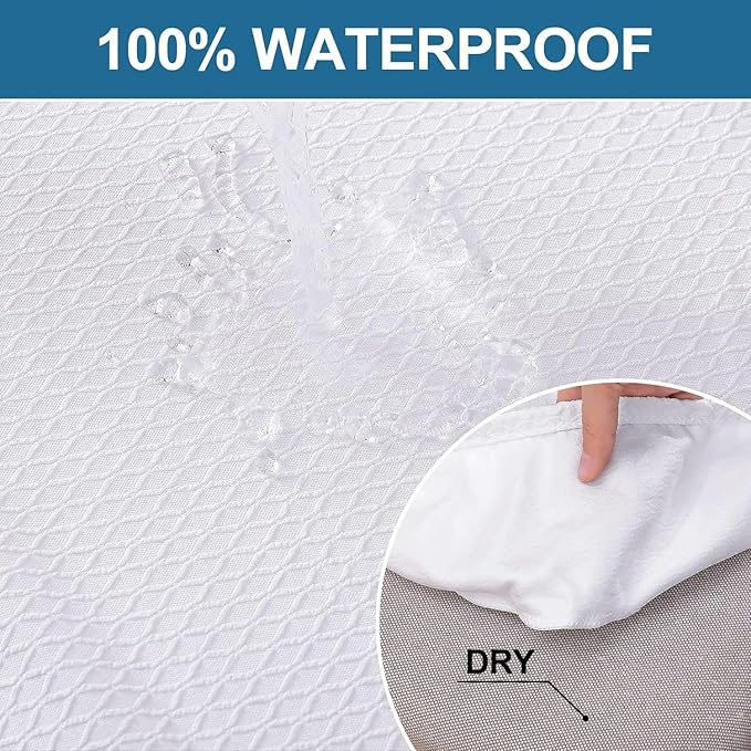 Smiry Waterproof Seat Covers for Dining Room Chairs Set of 8, Stretch Jacquard Removable Washable Chair Seat Slipcovers Protector, No Rear Covers, White