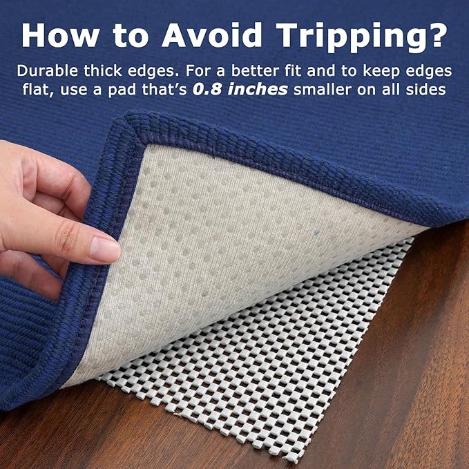 KOZYFLY Washable Runner Rug 2x12 ft Hallway Kitchen Runner Rugs with Rubber Backing Entryway Runner Indoor, Extra Long Carpet Runners for Hall Kitchen Entryway, Royal Blue