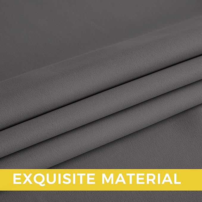 NICETOWN Room Darkening Draperies Curtains Panels, 2 Panels Grey W52 x L108