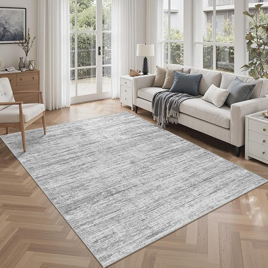 4x6 Rug - Stain Resistant Abstract Washable Rugs, Anti Slip Area Rugs for Living Room,Modern Low Pile Carpet with Rubber Backing Home Decor Small Area Rug
