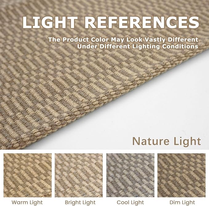 KOZYFLY Washable Runner Rug 2x8 Ft Runners for Hallway Rubber Backed Kitchen Runner Rugs Braided Cotton Entryway Runner Indoor, Carpet Runners for Hallway Entryway Bedroom, Beige/Khaki