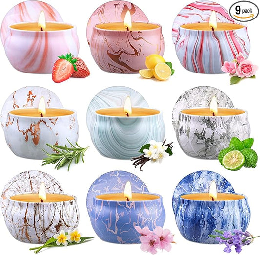 Scented Candles Gifts for Women, 2.5oz Aromatherapy Candles for Home Scented, Long Lasting Soy Wax Candle Sets for Women Gift,Small Candles for Gifts Bath Yoga Spa Birthday Gift