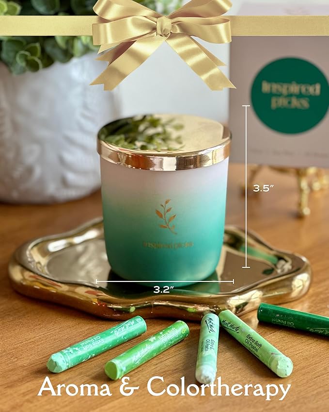 Pet Odor Candle | Wood Sage & Sea Salt w/Gold Leaves Symbol | Refreshing Green Candle for Pet Odor Eliminator, Soy Non Toxic Spring Scents and Mom Gifts