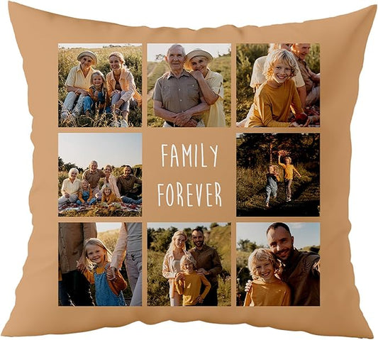Fabric Textile Products Photo Pillows - USA Made - Customized with Pictures and Text - Throw Pillow - Personalized Gift - Friend Gifts - Kids Pillows (16"x16")