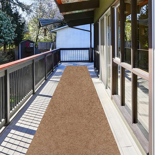 Runner Rug 3 ft x 33 ft Carpet Runners, Indoor/Outdoor Hallway Kitchen Entryway Bedroom Area Rugs with Non-Slip Rubber Backing, Garage mat, Sand, Custom