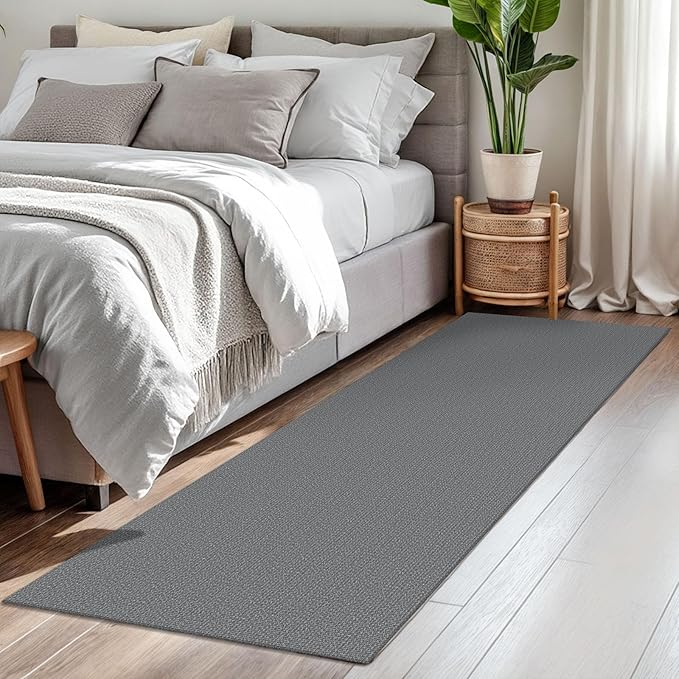 KOZYFLY Washable Runner Rug 2x7 ft Hallway Runner Non Slip Rubber Backed Kitchen Runner Rugs Bobo Entryway Runner Indoor, Carpet Runners for Hall Entrance Bedroom, Grey