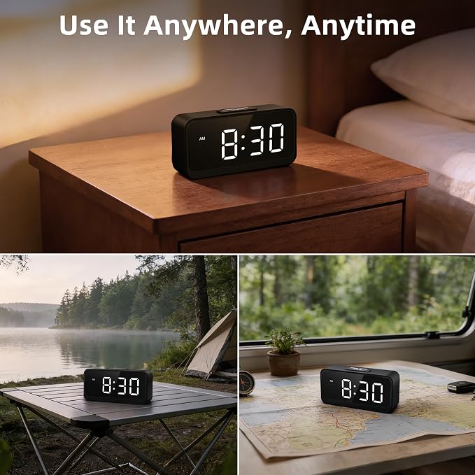 Battery Operated Small Alarm Clock: Compact Cordless Design - Image 8