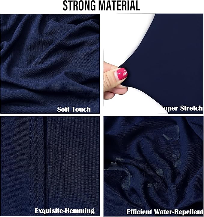 10PCS Stretch Spandex Folding Waterproof Chair Covers,Universal Fitted Chair Cover Protector for Wedding Party Banquet Holidays Celebration Decoration(Navy Blue)