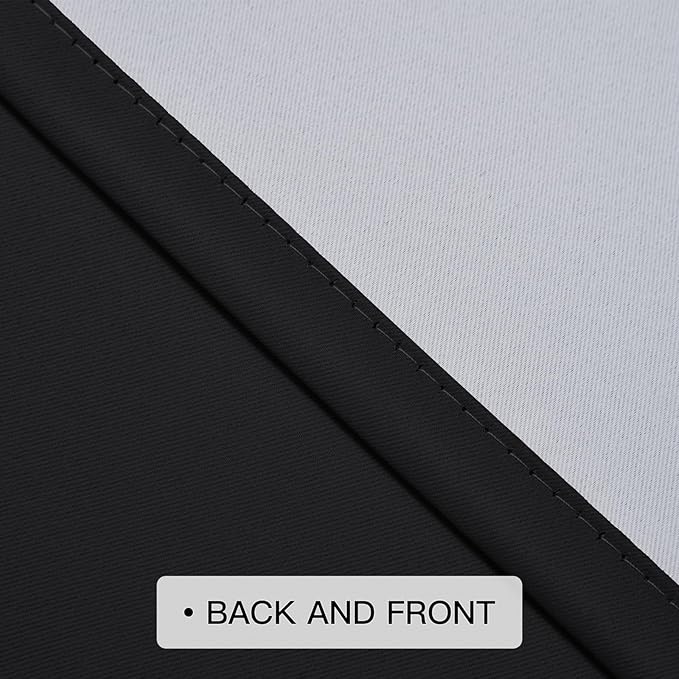 COSVIYA Curtains & Drapes Ombre Black Curtains 45 inch Long 2 Panels Set, Grommet Room Darkening Light Blocking Insulated Thermal Gradient Window Panels for Bedroom/Living Room,52x45 inches