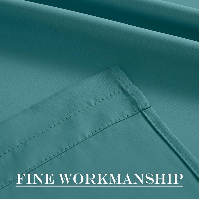 NICETOWN French Door Blackout Curtain for Kitchen Thermal Insulated Drapes Temporary Window Treatment Covering for Glass Door Rod Pocket with Tieback, 25" x 80", Sea Teal, 1 Panel