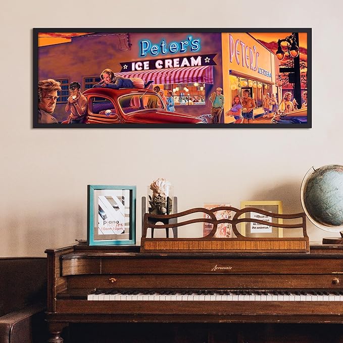upsimples 13.5x40 Picture Frame, Display Pictures 10x30 with Mat or 13.5 x 40 Without, Wall Hanging Panoramic Frames, Black, 1 Pack