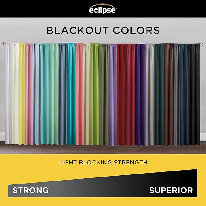 ECLIPSE Kendall Modern Blackout Thermal Rod Pocket Window Curtain for Bedroom or Living Room (1 Panel), 42" x 54", Coral
