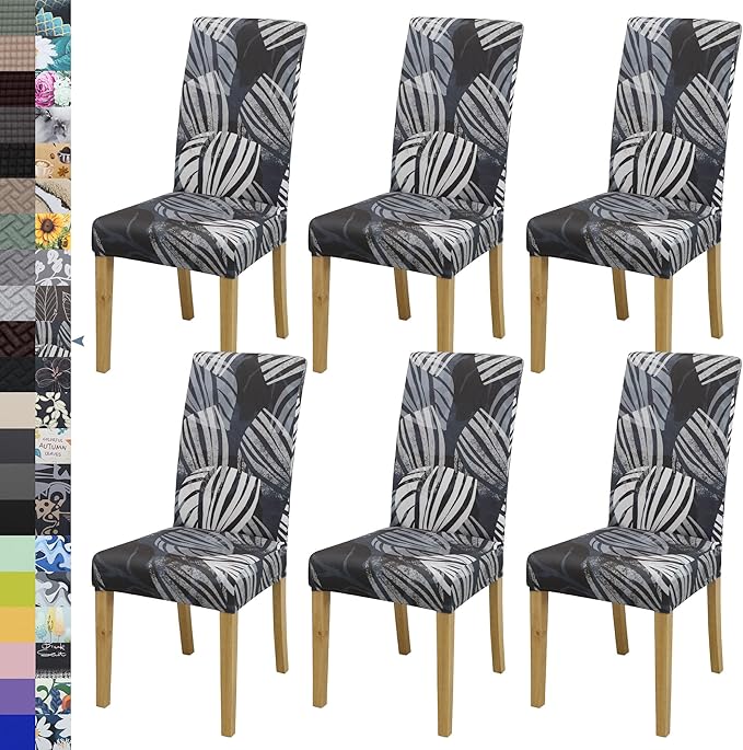 BIETYONE Chair Covers,Dining Room Chair Covers Set of 6,Stretch Kitchen Chair Cover,Washable Dining Chair Cover,Parsons Chair Slipcovers Protective,for Home,Restaurant,Banquet