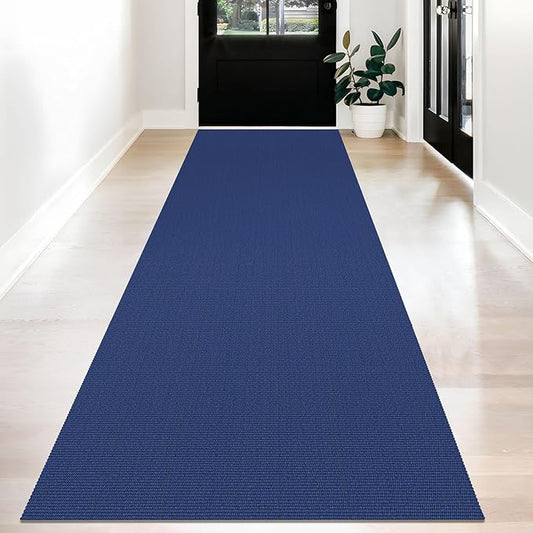 KOZYFLY Washable Runner Rug 3x12 ft Hallway Kitchen Runner Rugs with Rubber Backing Bobo Non Slip Entryway Runner Indoor, Long Carpet Runners for Hall Kitchen Entryway, Royal Blue