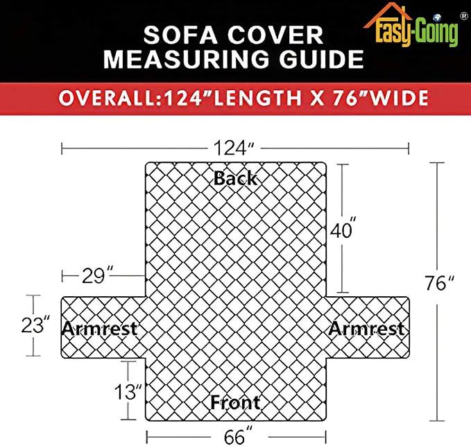 Easy-Going Reversible Couch Cover for 3 Cushion Couch Sofa Cover for Dogs Water Resistant Furniture Protector Cover with Foam Sticks Elastic Straps for Pet Cat (Sofa, White/White)