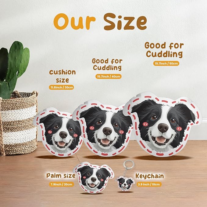 Custom Pet Portrait Pillows with Photos, Personalized Hand-Drawn 3D Dog Pillow, Custom Cat Face Pillow with Cute Design, Birthday Gift for Him or Her
