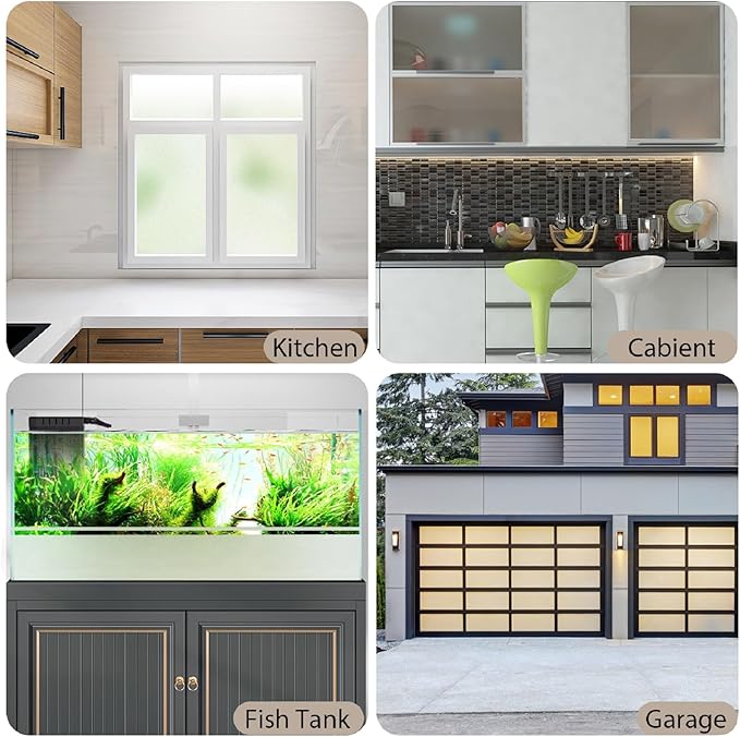 KESPEN Window Privacy Film Frosted Glass Heat Control UV Blocking Privacy Window Film for Glass Windows Static Cling Non-Adhesive Door Coverings Decals for Bathroom Home Office, 35.4 Inch X 8.2 Feet