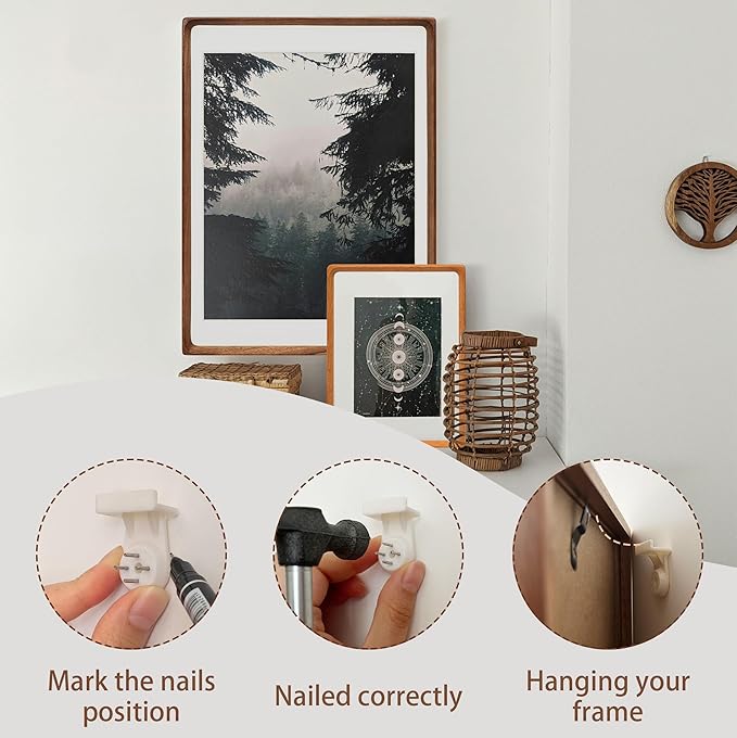 5x7 Picture Frame with Mat for 4x6, Natural Walnut Wood Handcrafted Rounded Corner with Real Glass, Vertical or Horizontal Display Photo Gallery Wall & Tabletop Frame