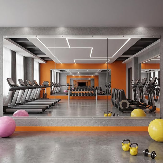 Antok Home Gym Mirror 60"x40" 3PCS, Large Full Length Wall Mounted Mirrors, Frameless Tempered Glass Full Body Mirror for Gym Yoga Dance Studio Garage Bedroom & Bathroom