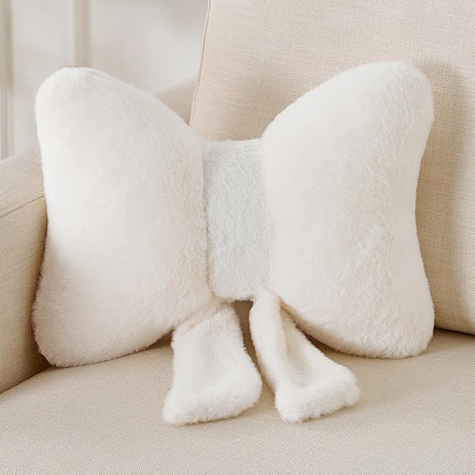 XIAIJIA Bowknot Throw Pillows Bow Decorative Pillow Aesthetic Home Decor Knot Plush Pillows Soft Seat Cushions Cute Throw Pillow for Couch Bow Room Decor
