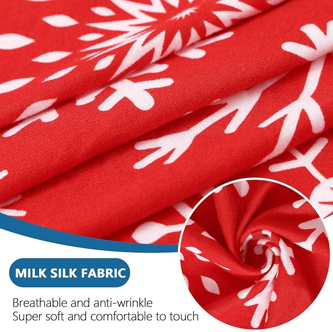 hyha Printed Couch Cushion Covers, Floral Sofa Covers Washable for 3 Cushion Couch, Stretch Pattern Outdoor Cushion Covers for Patio Furniture with Elastic Bottom(3 Packs, Christmas Snowflakes)