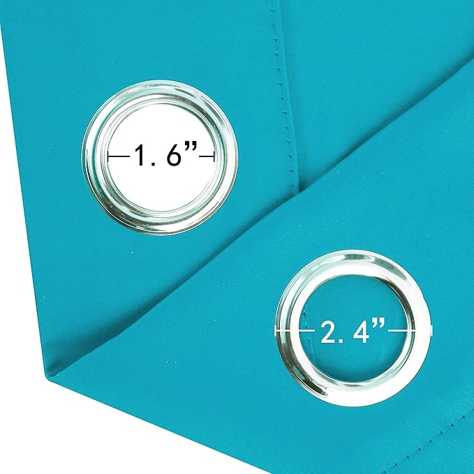 LEMOMO Blackout Curtains 66 x 84 inch/Teal Curtains Set of 2 Panels/Thermal Insulated Room Darkening Bedroom Curtains