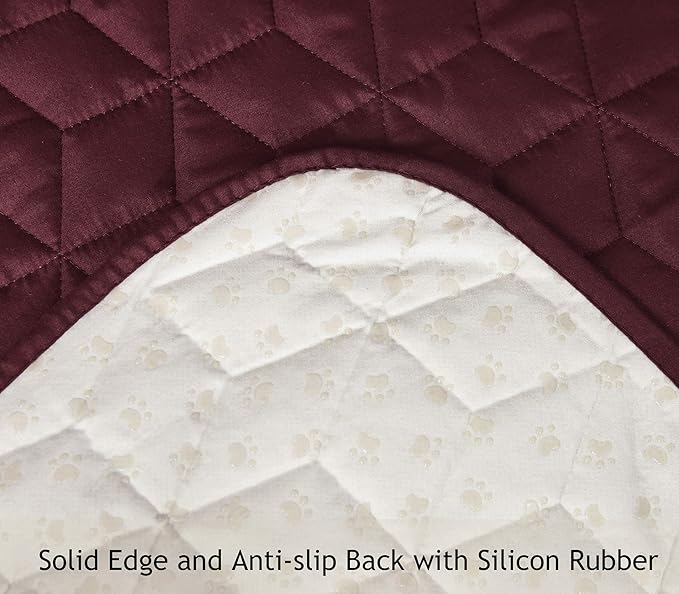 Ameritex Waterproof Nonslip Recliner Cover Christmas Decor Stay in Place, Dog Couch Recliner Cover Furniture Protector for Pets and Kids (Burgundy, 23'')