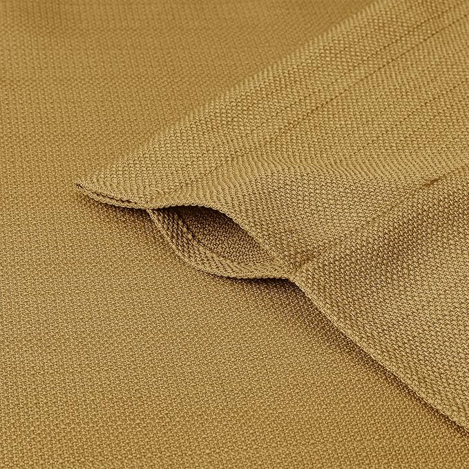 Chyhomenyc Gold Curtains 63 Inch Length 2 Panels, Faux Linen Textured Semi Sheer Light Filtering Soft Airy Rod Pocket Window Treatment Drapes for Living Room Bedroom, Each 40" Wx63 L