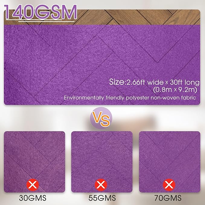 Red Carpet Runner for Party,140GSM 2.6FTx15FT Carpet Party Decorations,Red Runway Rug for Prom Felt Non-Woven Fabric,Runner for Wedding Ceremony (Purple, 2.6x30 FT)