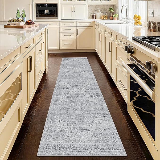Hallway Runner Rugs for 2x10 Long Rug Runners,Non-Slip Washable Kitchen Runner Rug,Vintage Stain Resistant Floor Carpet Rugs for Living Room,Bedroom,Hallways,Entryway