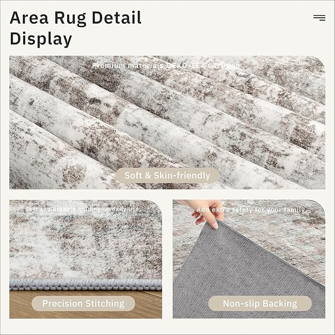 Soalmost Runner Rug 2x5 Washable Non-Slip Kitchen Runner Rugs for Bathroom Laundry Room Pink/Grey Vintage Floor Carpet Runners for Hallway Entryway