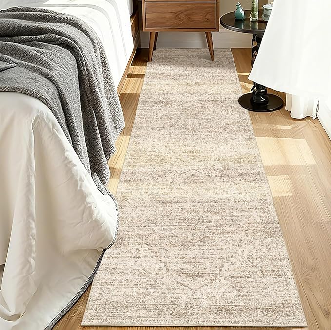 Washable Runner Rug 2x8 Runners for Hallways，Vintage Kitchen Runner Rugs with Non-Slip Backing Hallway Runner Rugs,Ultra-Thin Carpet for Bedroom, Entryway,Bathroom,Laundry Room