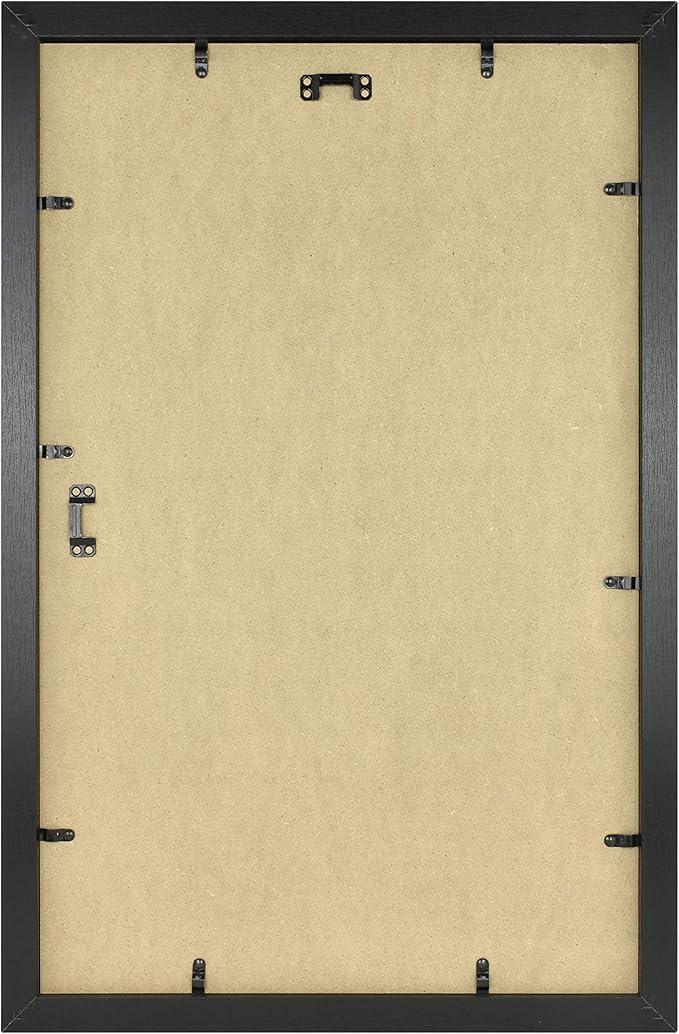 MCS Studio Gallery 14x22 Poster Frame Black Woodgrain Engineered Wood, Vertical & Horizontal Wall Hanging Large Picture Frame for Photos, Posters & Art Prints (2-Pack)