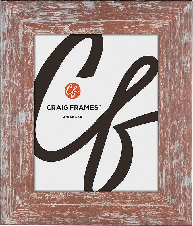 Craig Frames American Barn, 12x17 Picture Frame, Faux Barnwood, Red