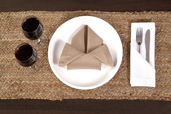 Jute Braided Table Runner, Natural - 13x36 Inches, Decorative Rustic Accent Boho Reversible Runners for Wedding Parties, Kitchen, Dining Decor | Farmhouse Small Rattan Table Mat for Outdoor Indoor Use