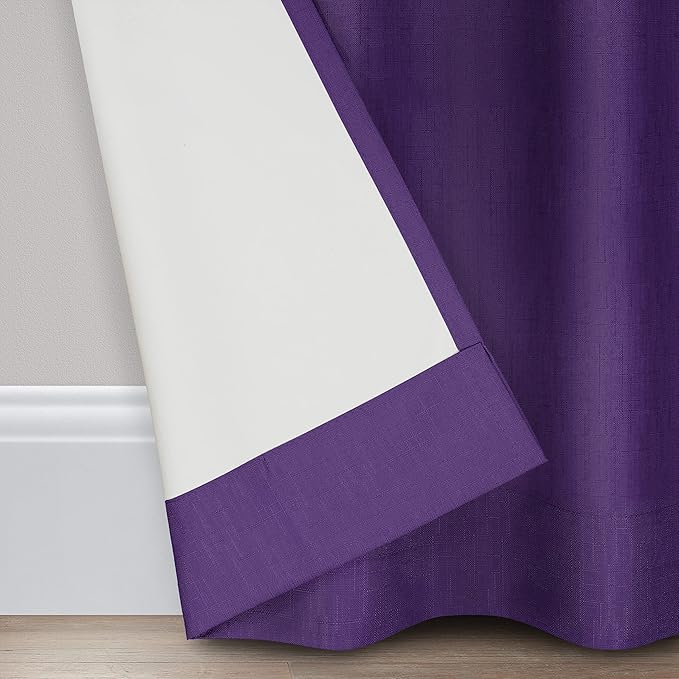 ECLIPSE Kendall Modern Blackout Thermal Rod Pocket Window Curtain for Bedroom or Living Room (1 Panel), 42 X 63, Purple