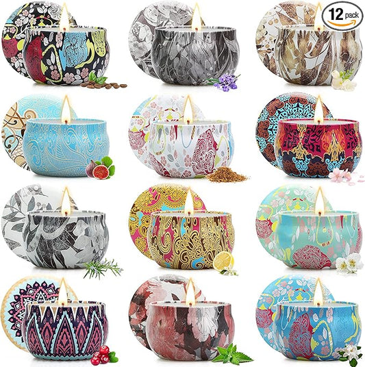 Candles Gifts for Women, 12 Pack Scented Candles, Candles for Home Scented, Soy Wax Aromatherapy Candle Set, Stress Relief & Body Relax, Ideal Gift for Women Birthday, Mothers Day Gifts for Mom