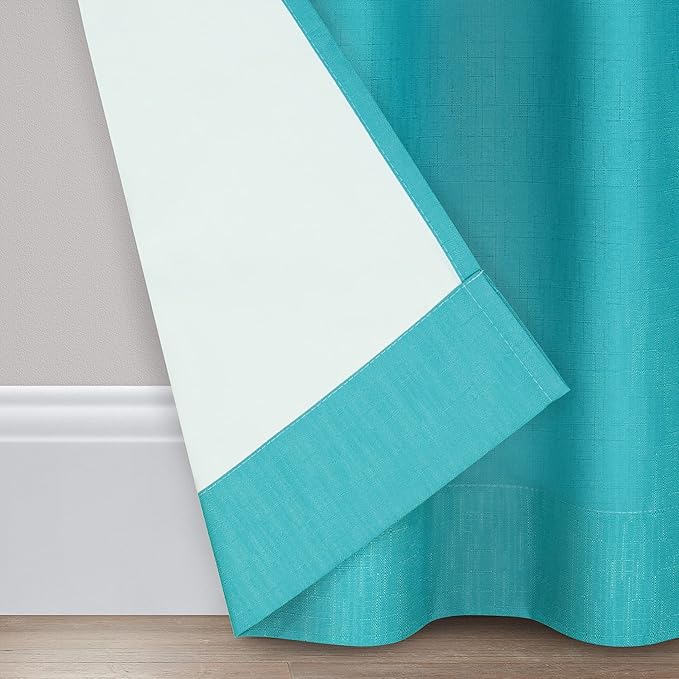 ECLIPSE Kendall Modern Blackout Thermal Rod Pocket Window Curtain for Bedroom or Living Room (1 Panel), 42" x 54", Pool
