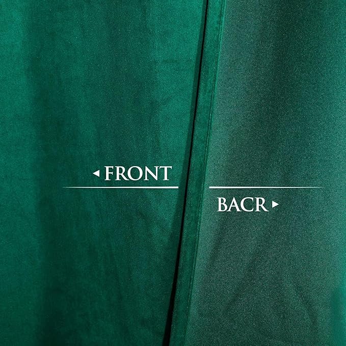 StangH 90 inches Emerald Green Velvet Curtains - 2 Warming Window Covering Panels Heat & Chill Blocking for Nursery Decorative Backdrops for Holiday Party/Birthday, W62 x L90, Set of 2