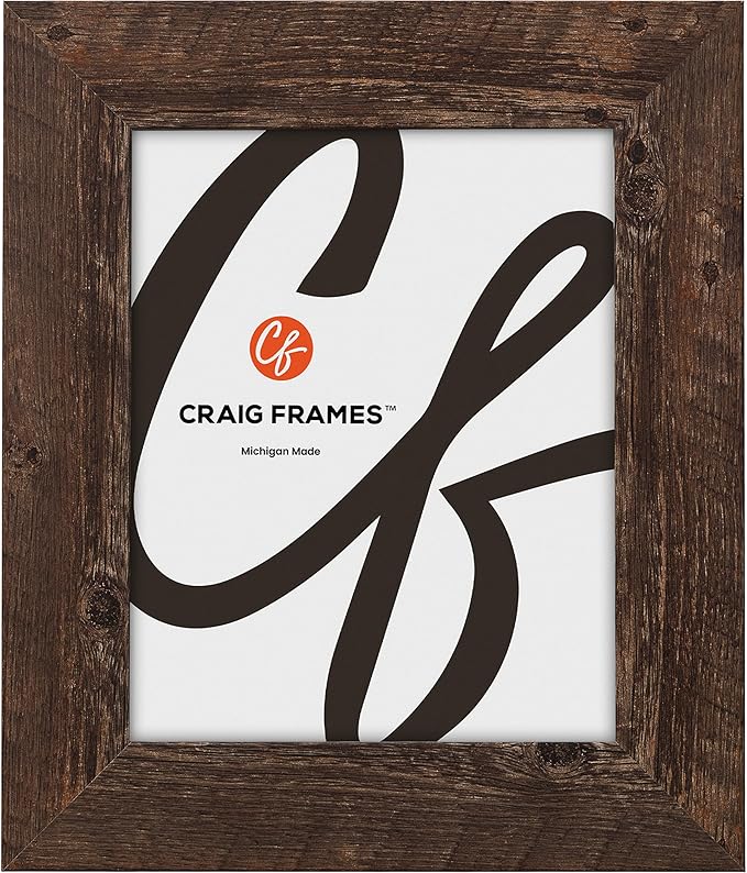 Craig Frames American Barn, 27x34 Picture Frame, Faux Barnwood, Brown Oak