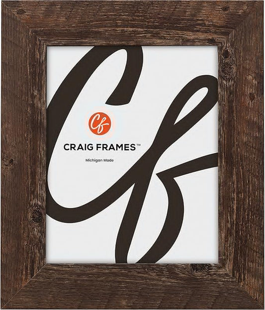 Craig Frames American Barn, 22x30 Picture Frame, Faux Barnwood, Brown Oak