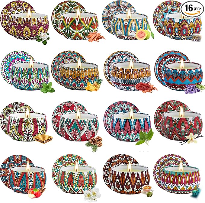 16 Pack Scented Candles Gifts Set for Women, 40 OZ Long Lasting Lavender Scented Candles, Suitable as Gifts for Family Friends