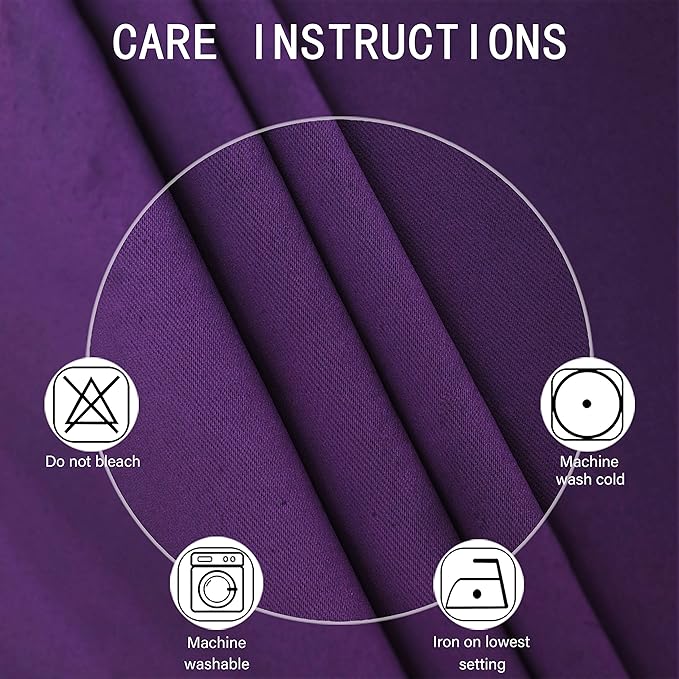 LEMOMO Blackout Curtains 66 x 84 inch/Purple Curtains Set of 2 Panels/Thermal Insulated Room Darkening Bedroom Curtains
