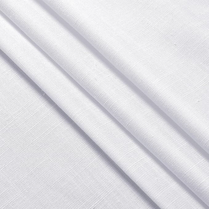 Nanspring Snow White Linen Curtains 84 Inch Length 2 Panels Set for Living Room Light Filtering Semi Sheer Curtain Back Tab Luxury Neutral Coastal Modern Farmhouse Decor Drapes for Bedroom 52x84